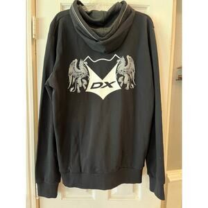 Gamer Streamer Moto Hoodie Sweatshirt Jacket Men 3XL DXRacer PC Black Light Up